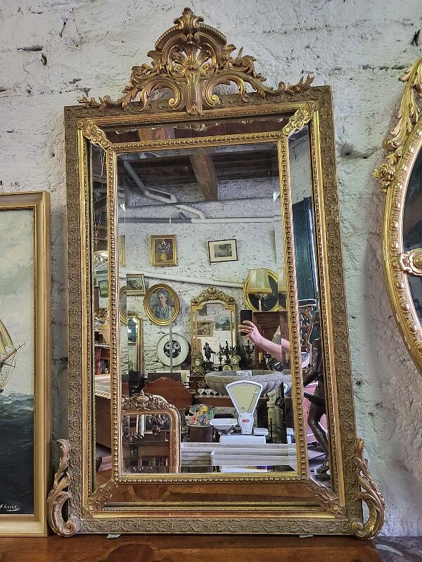 Mirror dora Louis XV with frame of the XIXth century