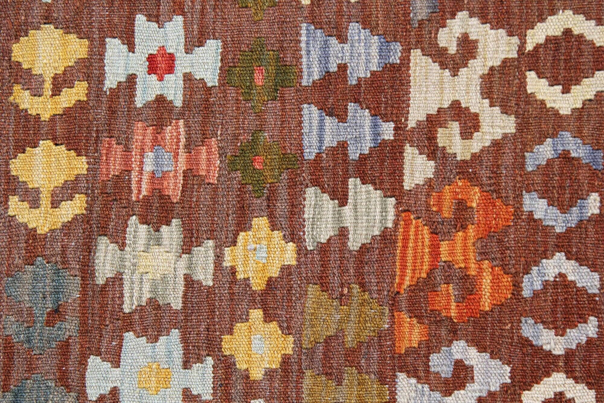 Handmade Large Afghan Kilim Rug, Wool Tribal Flatweave Carpet 379x292cm