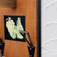 Vintage wooden wall coat rack mirror from the 1960s.