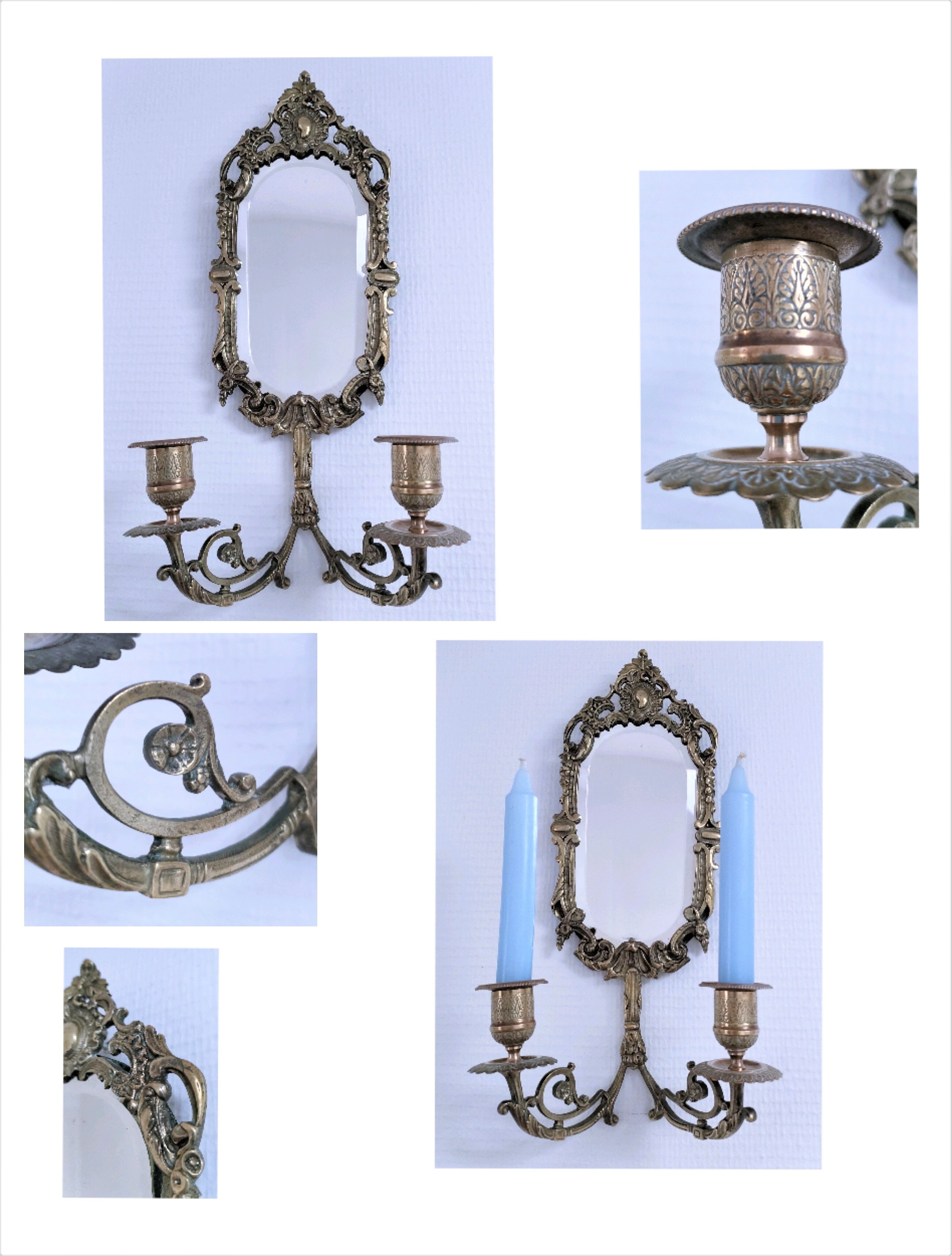 Patinated bronze chandelier mirror early twentieth century