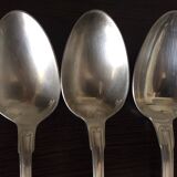 Set of 9 large spoons silver metal Christofle model arcantia vendome shell
