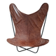 BKF Armchair Sudestada Brown Vintage Leather No. 03 with black epoxy lacquered frame