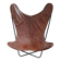 BKF Armchair Sudestada Brown Vintage Leather No. 03 with black epoxy lacquered frame