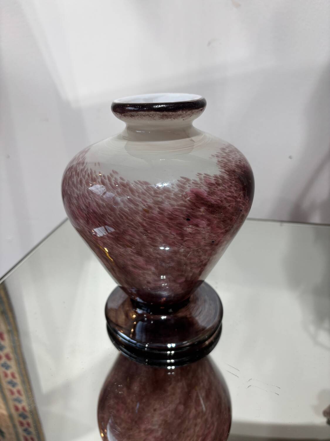 Blown glass round vase, signed Jean-Claude Novaro.