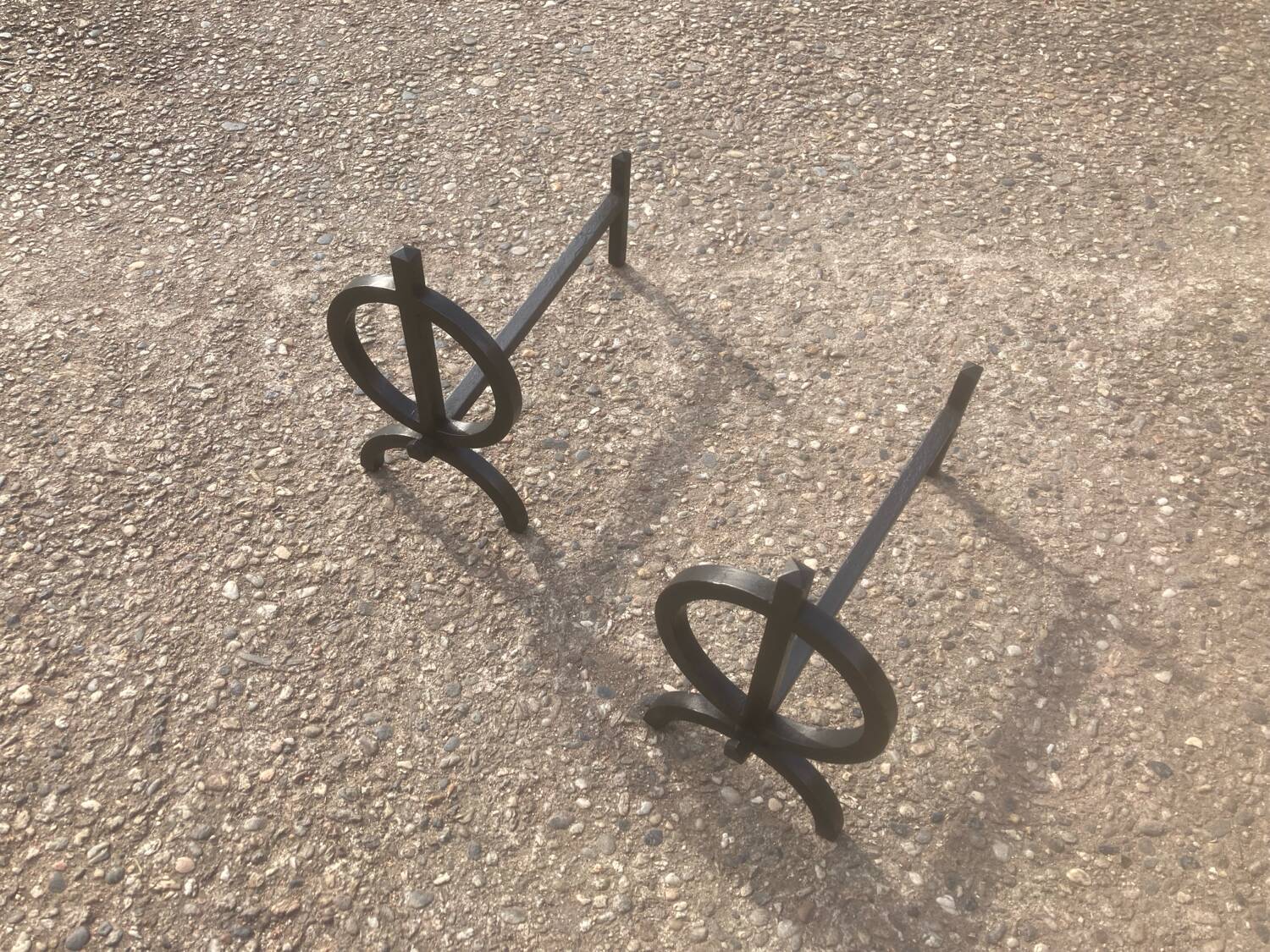 Pair of modernist andirons