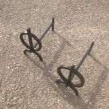 Pair of modernist andirons
