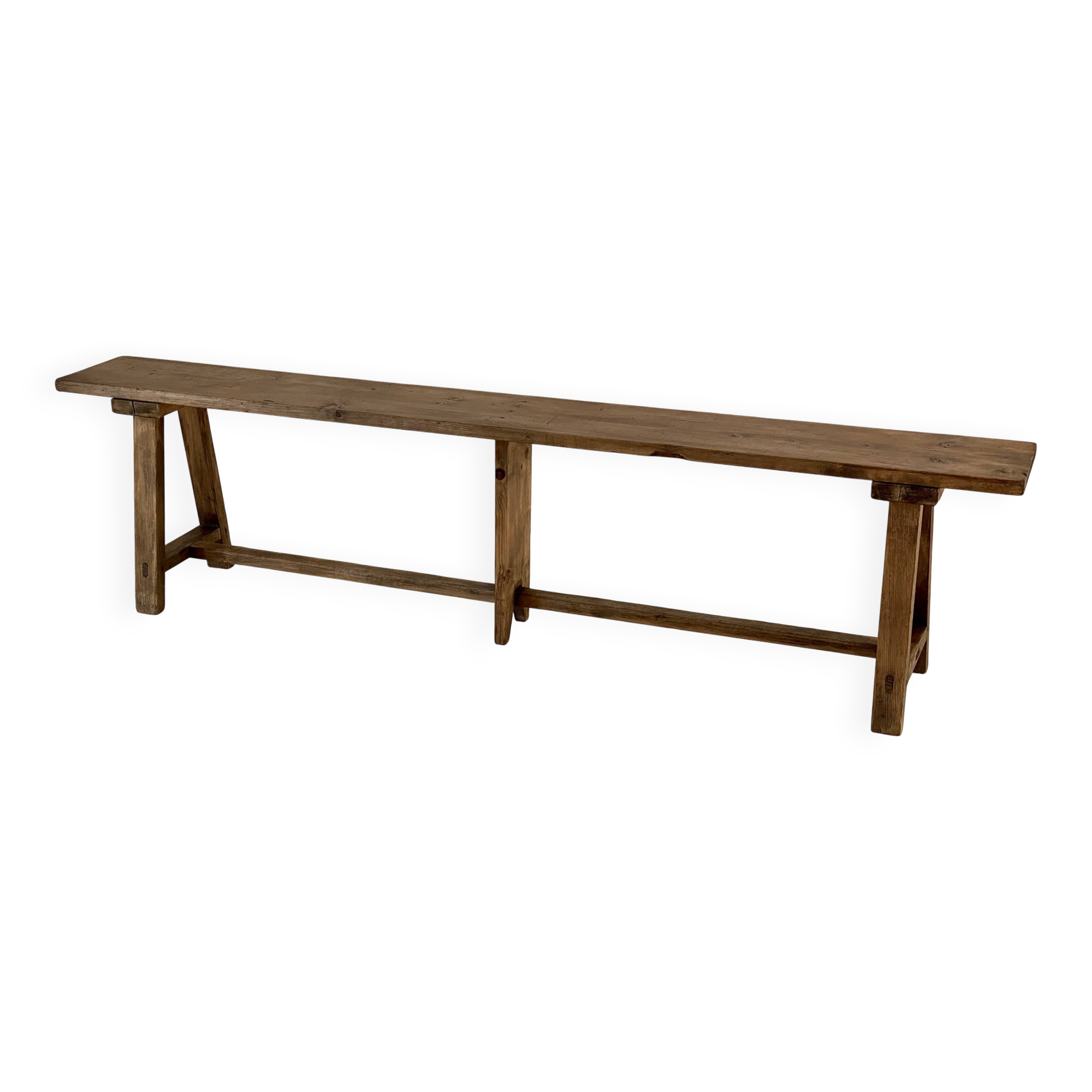Antique farmhouse bench in solid wood – 19th century