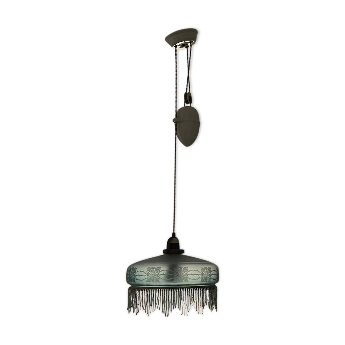 Lustre années 30 verre et pampilles