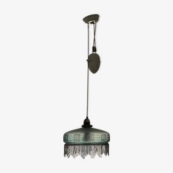 1930s chandelier with glass and tassels