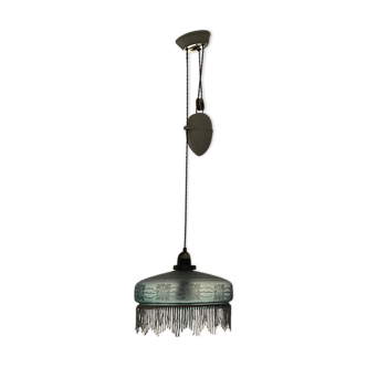 1930s chandelier with glass and tassels