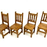 Set of 4 vintage wooden chairs