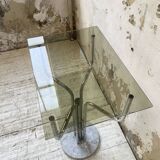 80s glass and marble console