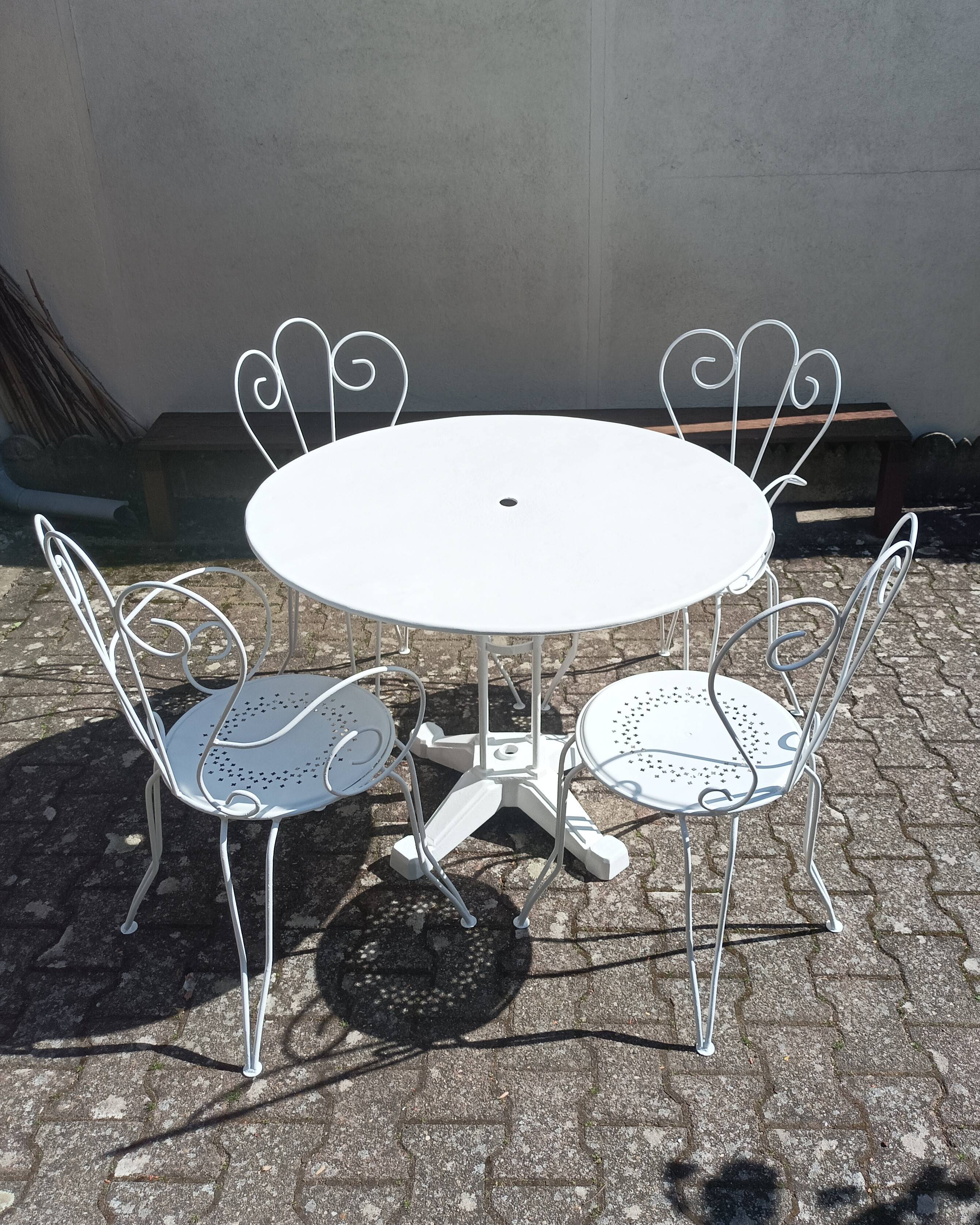 Wrought iron garden furniture