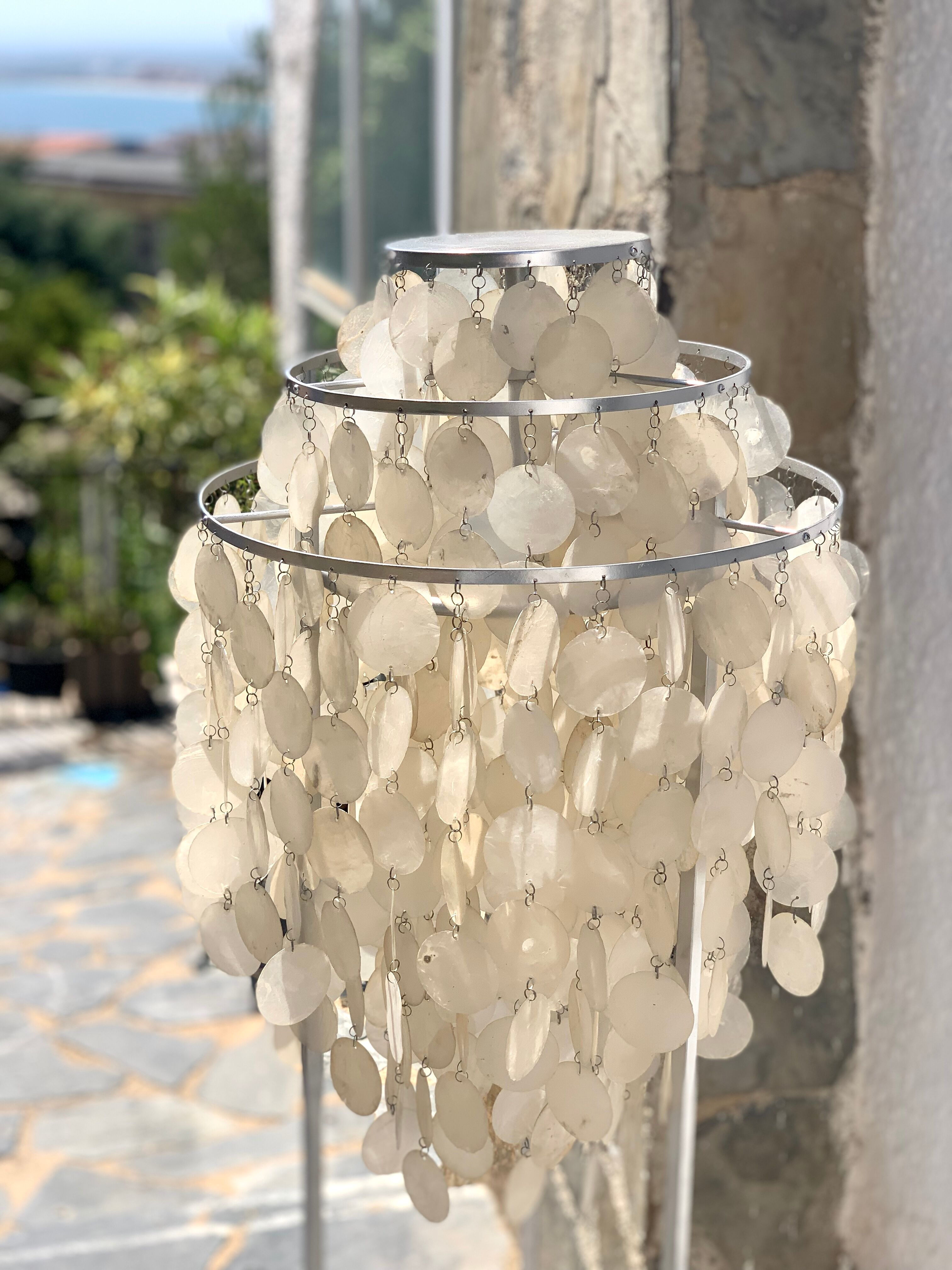 Lampadaire des années 60 en pampilles de nacre