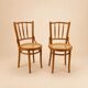 Set of 2 Romanian cane and birch bentwood chairs, 1960s