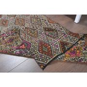 Vintage Turkish Oushak Handmade Wool Cotton Beige Kilim Runner Rug 91x224
