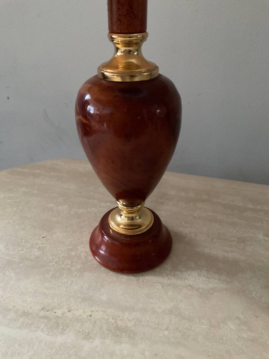 Le Dauphin house lamp in wood and brass from the 70s-80s