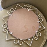 Miroir style Matégot 1950/60 en fer forgé peint