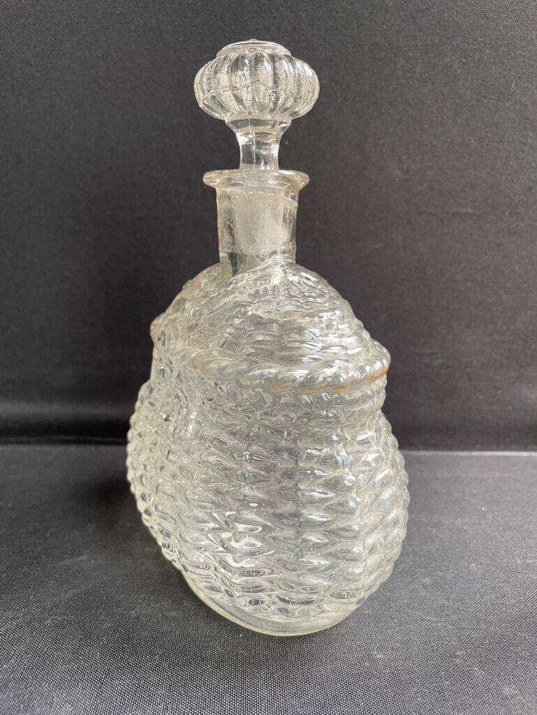Liquor decanter - pressed molded satin glass (1882 to 1908)- legras for guilloteaux
