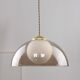 Space-age Italian Brass, Opaline and Plexiglass Pendant Lamp