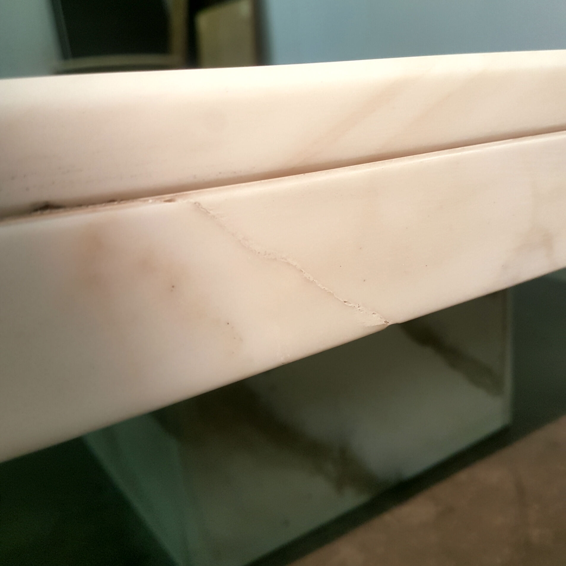 White marble square coffee table, Italy 1970s