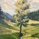 Painting "The Tree in the Valley", oil on panel, signed, 1936