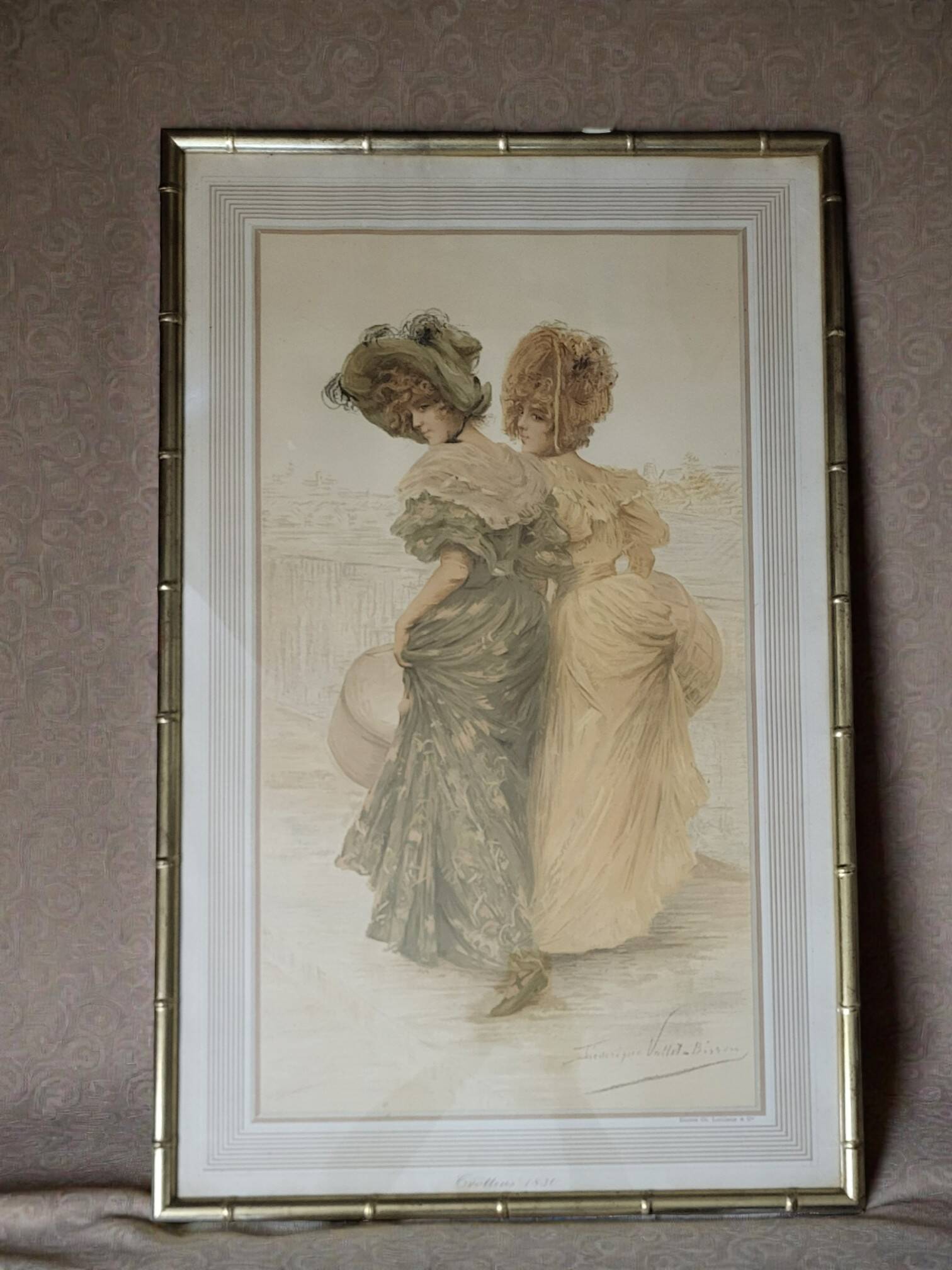 Lithograph, Frédérique Vallet-Bisson, Elegant, 1900s,