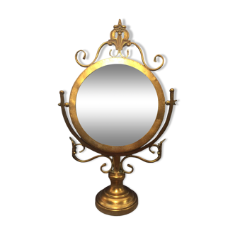 Large table mirror said psyche dressing table living room gold metal