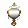 Miroir de table dit psyché coiffeuse salon métal doré