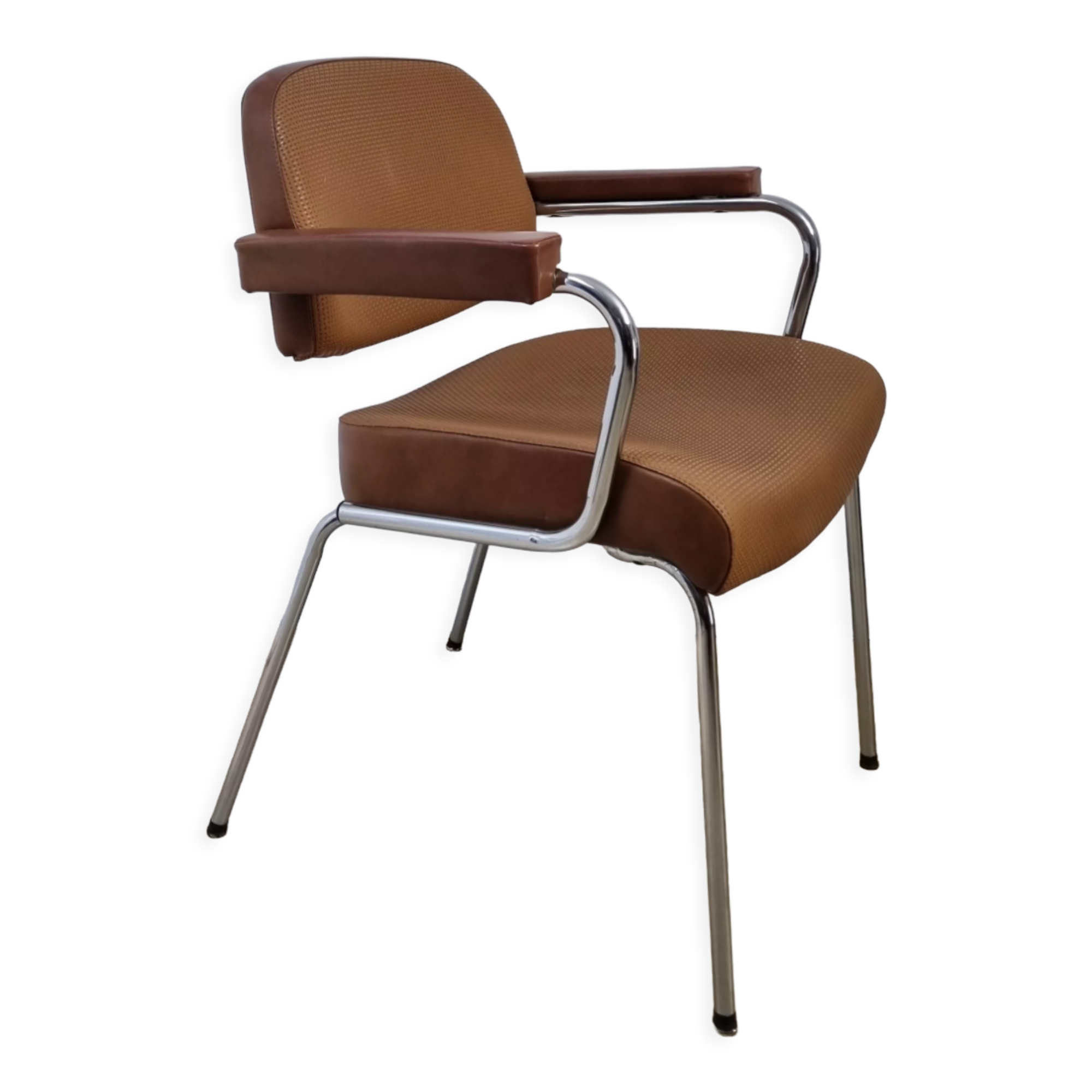 Vintage two-tone skai armchair