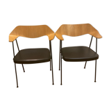 Pair of chairs 675 black footoak Robin Day