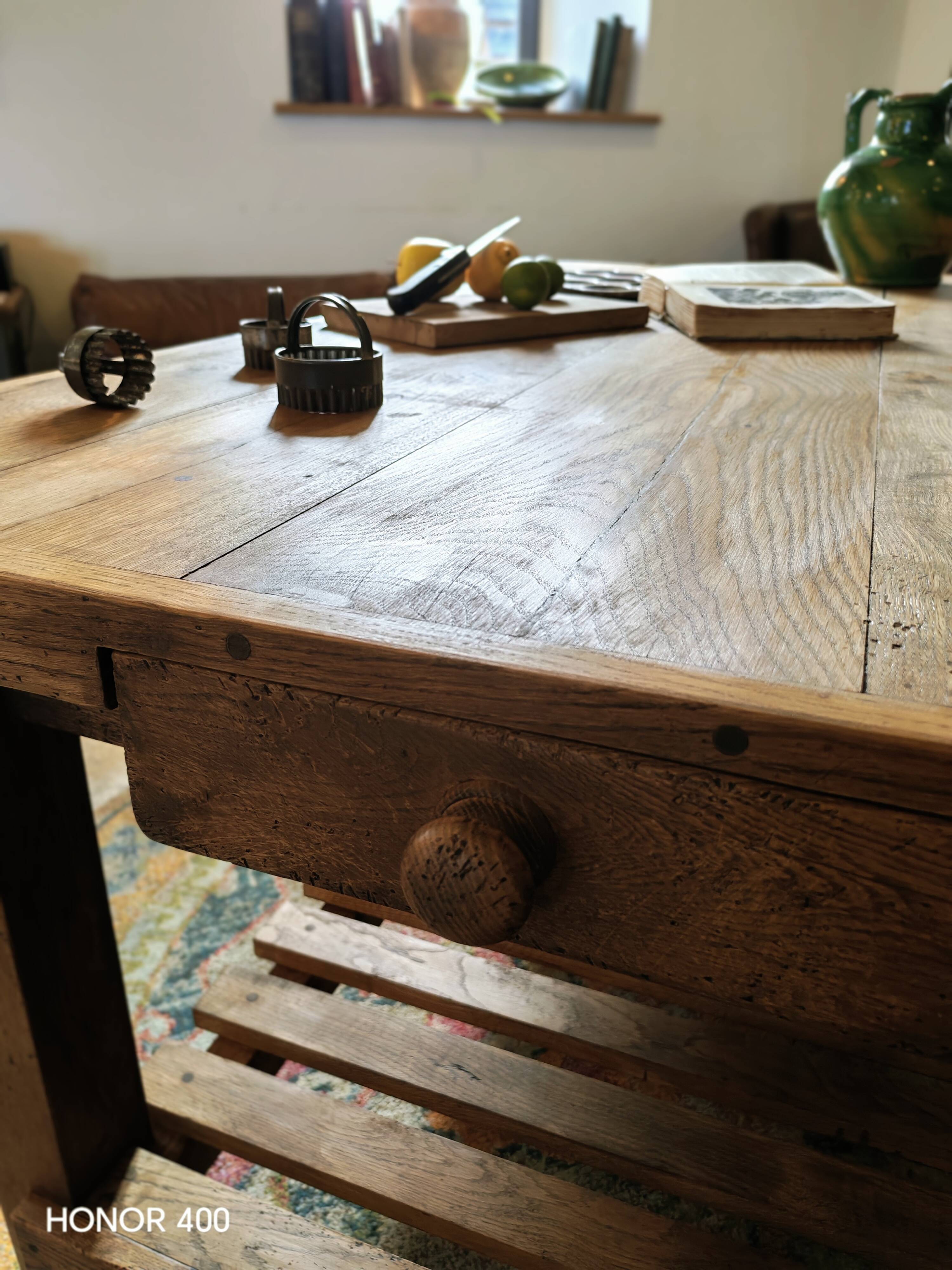 XXL solid oak kitchen island/worktop 180 x 105