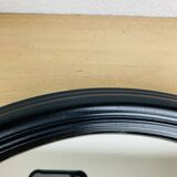 Pair of round mirrors with black rim 40 cm, vintage