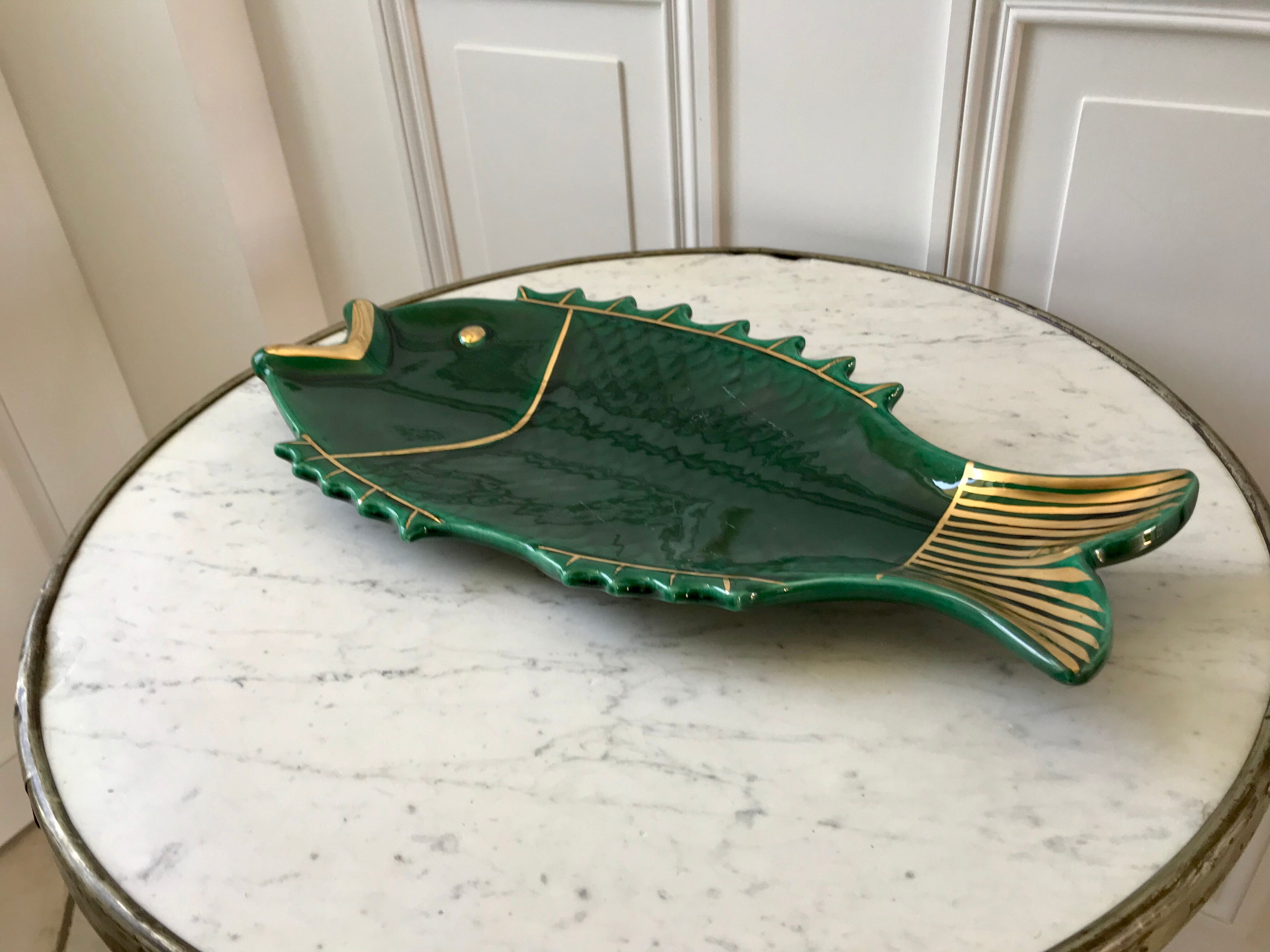 Fish dish in green and golden slurry 50s