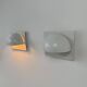 Pair of vintage Louis Poulsen wall lights, matte white lacquered metal, Sweden, 1980.