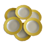 6 hollow plates Lunéville model Daffodil