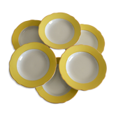 6 hollow plates Lunéville model Daffodil