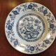 8 blue & white dinner plates (Royal Tudor Gien Lunéville Ceraminter)