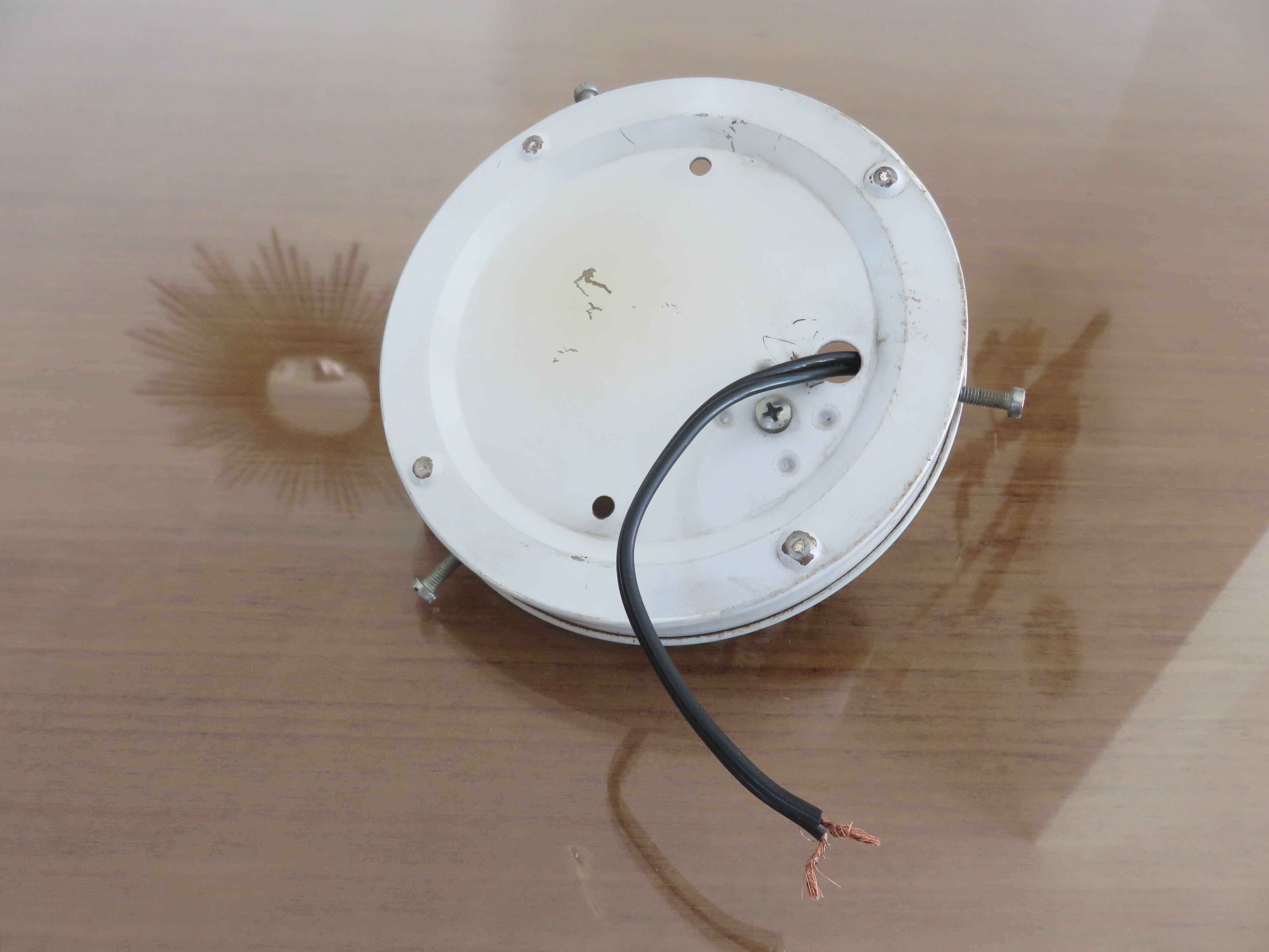 Ceiling lamp in opaline and lacquered metal 60s 70s