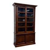 Classic English Bookcase with Glass Sliding Doors