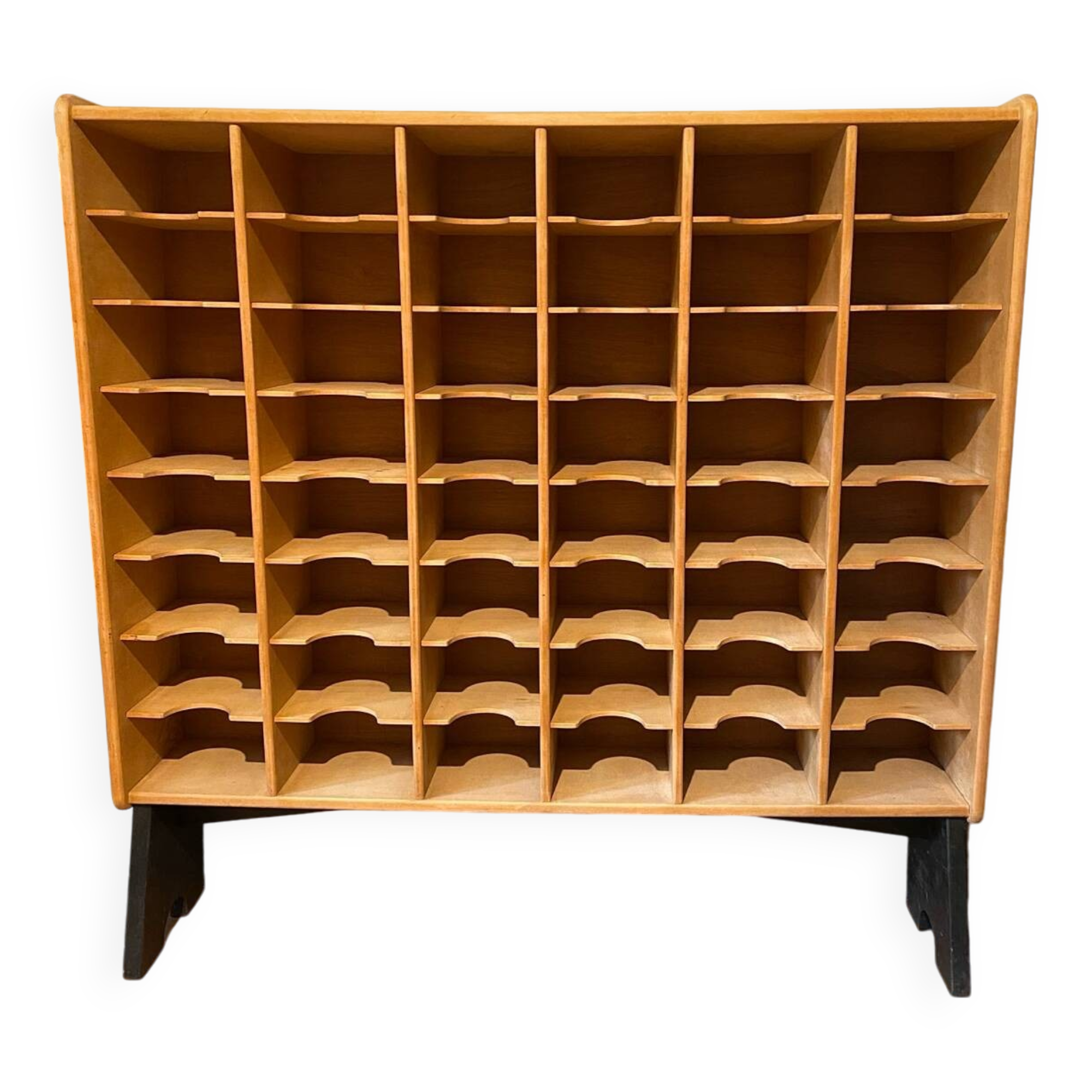 Vintage Scandinavian 48-compartment locker cabinet