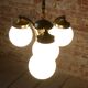 Art Deco Dissociative Chandelier in Brass and Opaline Glass, Czech, 1920s