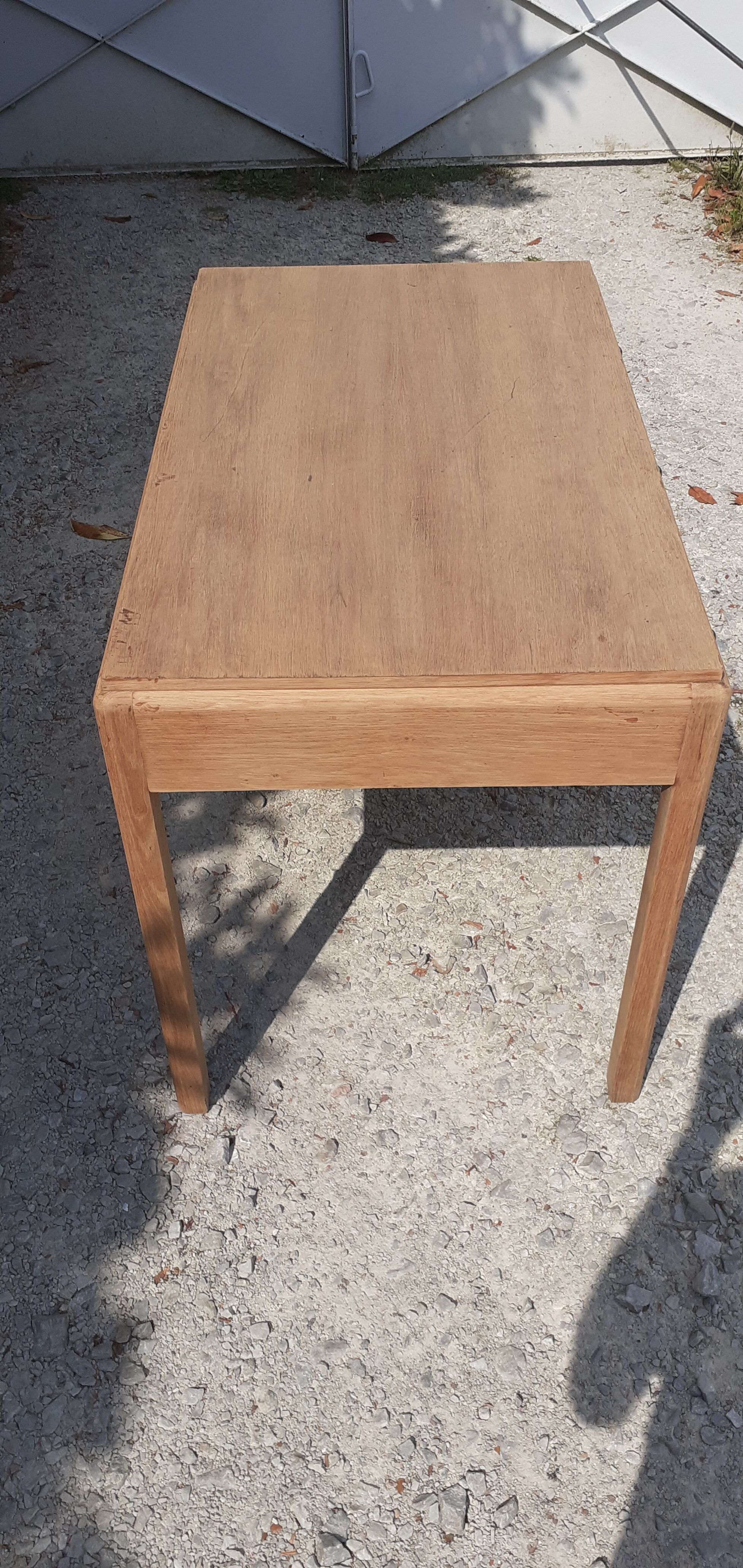 Art deco desk 3 drawers in oak wood raw 30s