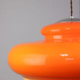 Mid-century acrylic italian orange pendant lamp