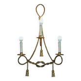 Vintage Twisted Wall Light Three Branches with Pendants