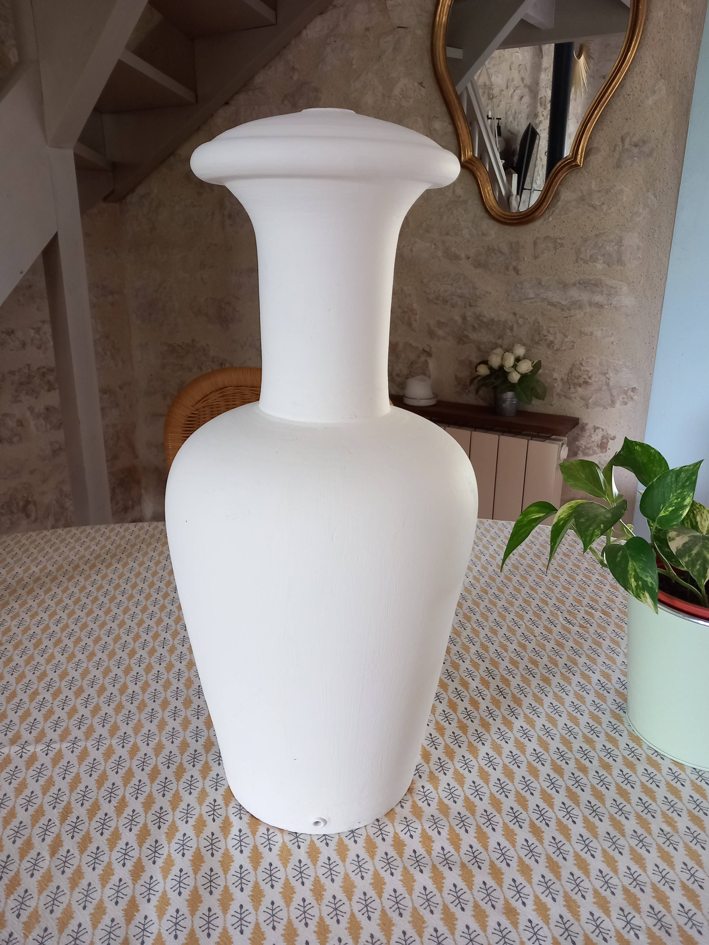Vintage terracotta floor lamp bases without fittings