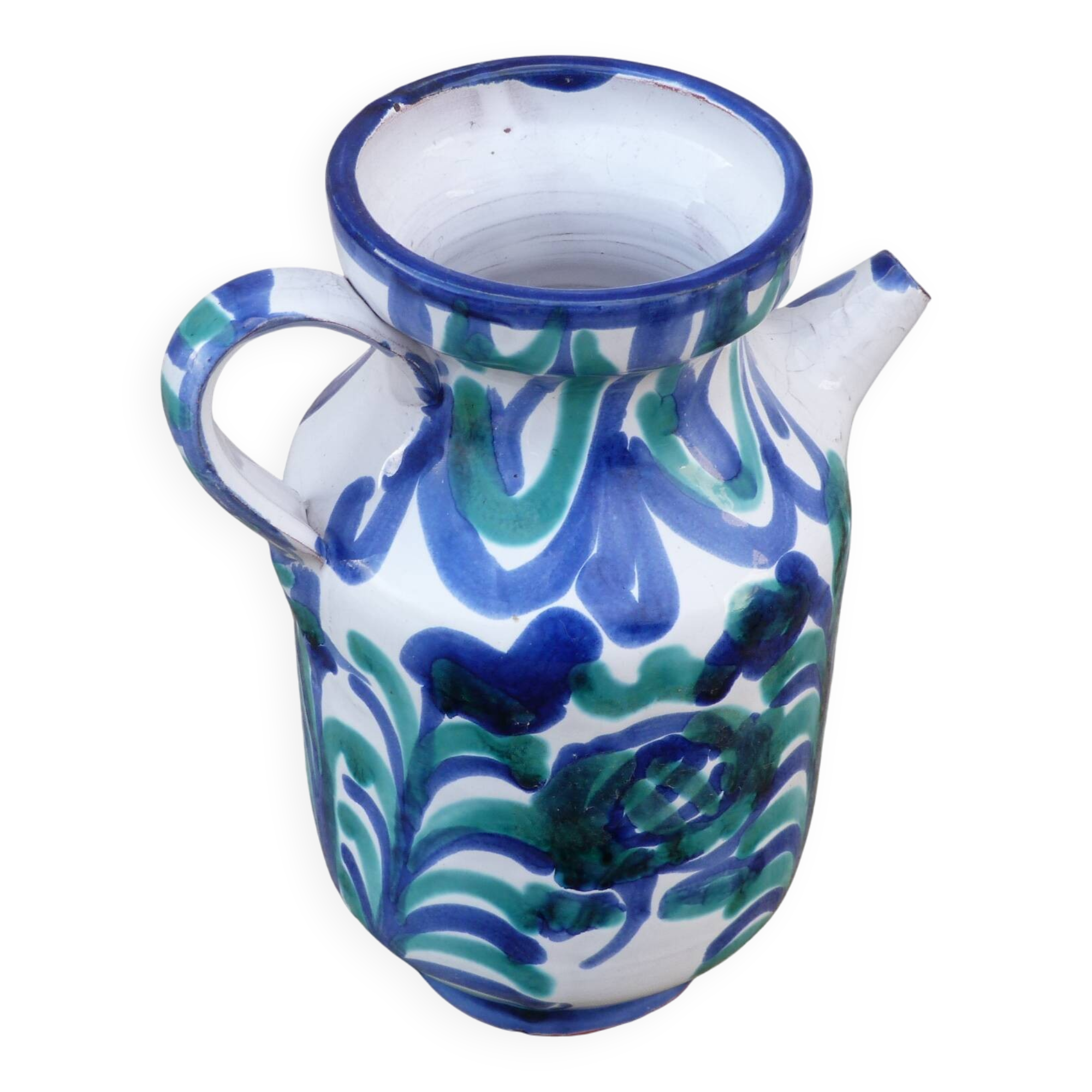 Vintage blue ceramic jug