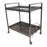 Dessert bar in chromed metal and smoked glass circa 1960