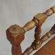 Antique French Turned Wooden Bobbin Chair with Rush Seat