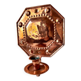 Scandinavian Antique Wall Candle Holder Sconce in Copper